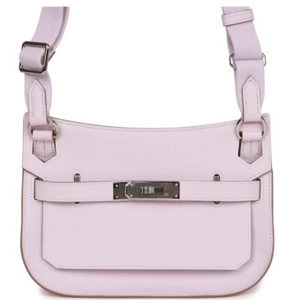 HERMÈS JYPSIERE MINI MAUVE PALE VERSO EVERCOLOR PALLADIUM HARDWARE