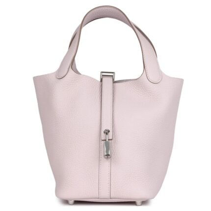 HERMÈS PICOTIN LOCK 18 MAUVE PALE CLEMENCE PALLADIUM HARDWARE
