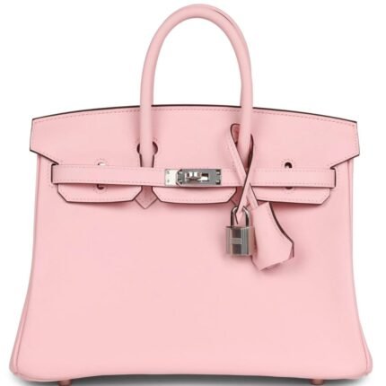 HERMÈS BIRKIN 25 ROSE SAKURA SWIFT PALLADIUM HARDWARE