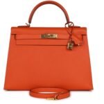PRE-OWNED HERMÈS KELLY SELLIER 32 FEU EPSOM GOLD HARDWARE