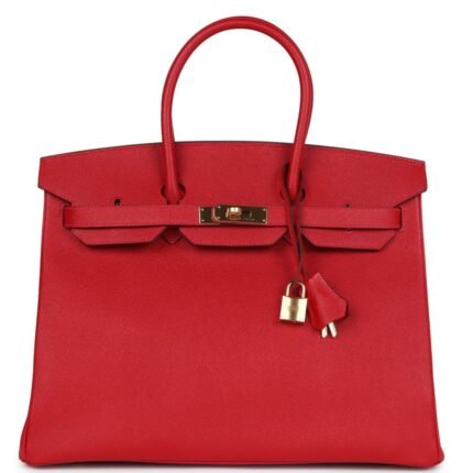 PRE-OWNED HERMÈS BIRKIN 35 ROUGE CASAQUE EPSOM GOLD HARDWARE