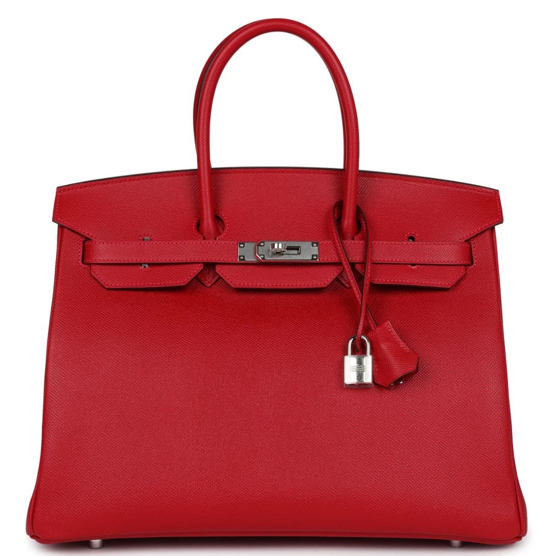 1 HERMÈS BIRKIN 35 ROUGE CASAQUE EPSOM PALLADIUM HARDWARE