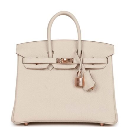 HERMÈS BIRKIN 25 CRAIE TOGO ROSE GOLD HARDWARE