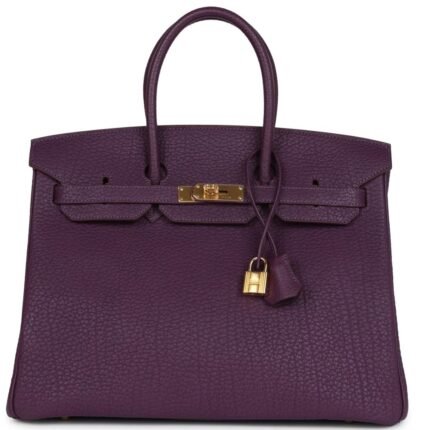 PRE-OWNED HERMÈS BIRKIN 35 CASSIS FJORD GOLD HARDWARE