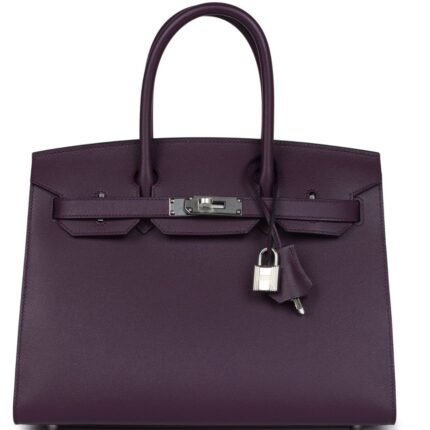 HERMÈS BIRKIN SELLIER 30 CASSIS MADAME PALLADIUM HARDWARE