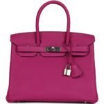 PRE-OWNED HERMÈS BIRKIN 30 ROSE POURPRE TOGO PALLADIUM HARDWARE