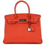 HERMÈS BIRKIN 30 ROUGE PIVOINE CLEMENCE PALLADIUM HARDWARE