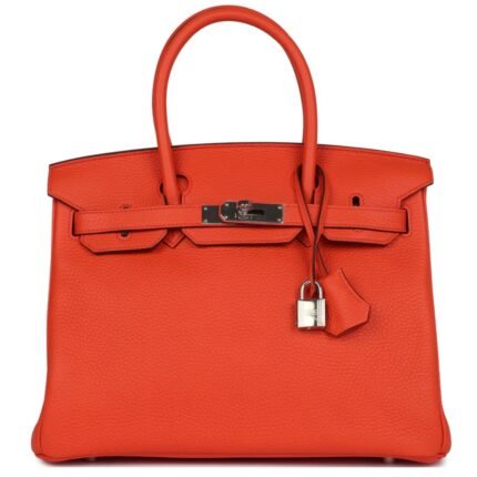 HERMÈS BIRKIN 30 ROUGE PIVOINE CLEMENCE PALLADIUM HARDWARE