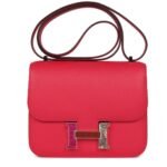 HERMÈS CONSTANCE 18 ROSE EXTREME EPSOM MARQUETTE PALLADIUM HARDWARE