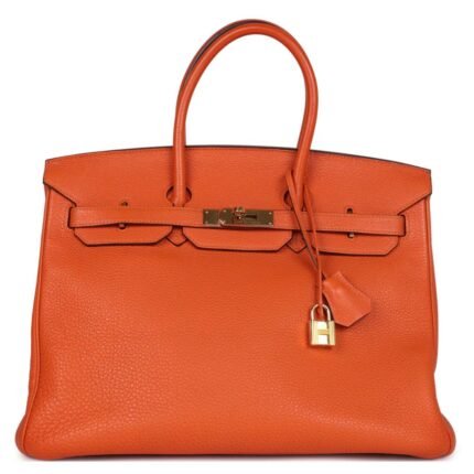 PRE-OWNED HERMÈS BIRKIN 35 ORANGE TOGO GOLD HARDWARE