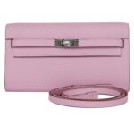 HERMÈS KELLY WALLET TO GO MAUVE SYLVESTRE EPSOM PALLADIUM HARDWARE
