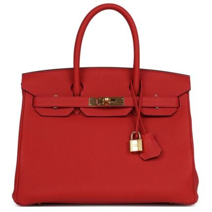 PRE-OWNED HERMÈS BIRKIN 30 GERANIUM TOGO GOLD HARDWARE