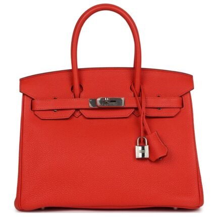 PRE-OWNED HERMÈS BIRKIN 30 CAPUCINE TOGO PALLADIUM HARDWARE