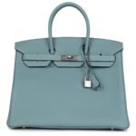 HERMÈS BIRKIN 35 CIEL TOGO PALLADIUM HARDWARE