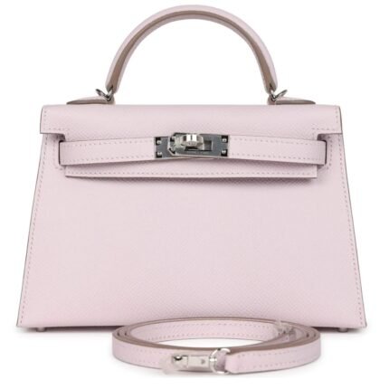 HERMÈS KELLY SELLIER 20 MAUVE PALE EPSOM PALLADIUM HARDWARE