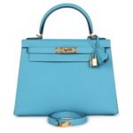 HERMÈS KELLY SELLIER 28 BLEU DU NORD EPSOM GOLD HARDWARE