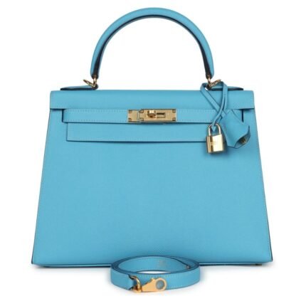 HERMÈS KELLY SELLIER 28 BLEU DU NORD EPSOM GOLD HARDWARE