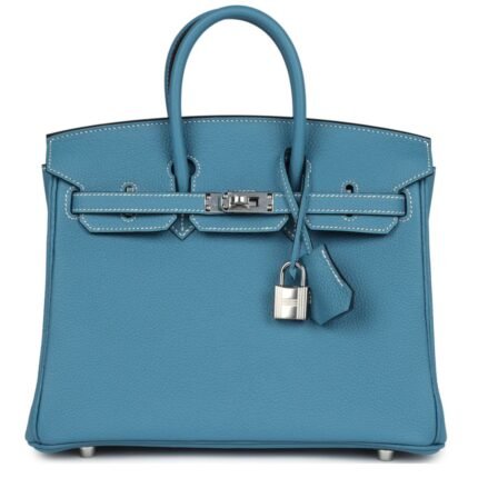 HERMÈS BIRKIN 25 BLUE JEAN TOGO PALLADIUM HARDWARE