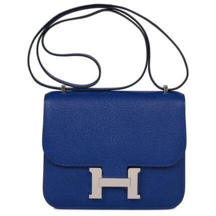 HERMÈS CONSTANCE 18 BLEU ELECTRIC CHEVRE PALLADIUM HARDWARE