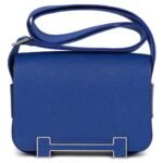 HERMÈS GETA BLEU ELECTRIC CHEVRE PALLADIUM HARDWARE