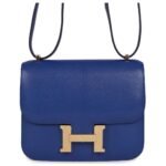 HERMÈS CONSTANCE 18 BLEU ROYAL CHEVRE GOLD HARDWARE