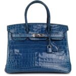 PRE-OWNED HERMÈS BIRKIN 30 MYKONOS SHINY NILOTICUS CROCODILE PALLADIUM HARDWARE