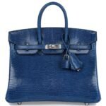 HERMÈS BIRKIN 25 BLEU SAPHIR LIZARD PALLADIUM HARDWARE