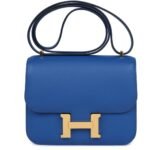 HERMÈS CONSTANCE 18 BLEU FRANCE SWIFT GOLD HARDWARE