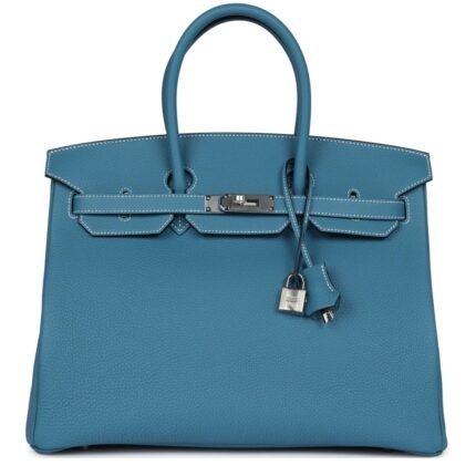 HERMÈS BIRKIN 35 BLUE JEAN TOGO PALLADIUM HARDWARE