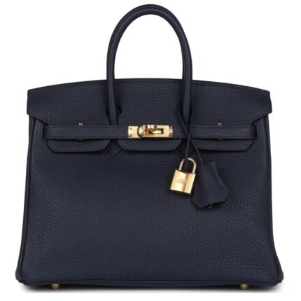 HERMÈS BIRKIN 25 BLEU NUIT TOGO GOLD HARDWARE