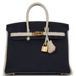 HERMÈS SPECIAL ORDER (HSS) BIRKIN 25 BLEU NUIT AND CRAIE TOGO GOLD HARDWARE