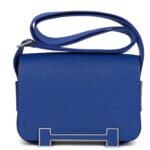 HERMÈS GETA BLEU ELECTRIC CHEVRE PALLADIUM HARDWARE
