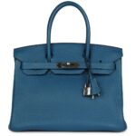 PRE-OWNED HERMÈS BIRKIN 30 COLVERT TOGO PALLADIUM HARDWARE