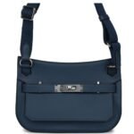 HERMÈS MINI JYPSIERE BLEU DE PRUSSE SWIFT PALLADIUM HARDWARE
