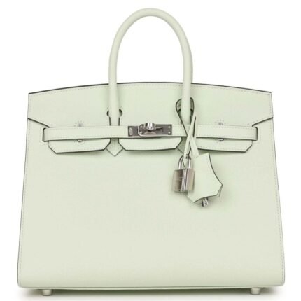 HERMÈS BIRKIN SELLIER 25 VERT FIZZ EPSOM PALLADIUM HARDWARE