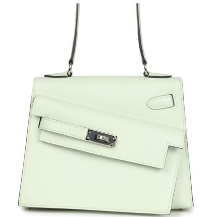 HERMÈS KELLY SELLIER EN DESORDRE 20 VERT FIZZ EPSOM PALLADIUM HARDWARE