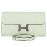 HERMÈS CONSTANCE WALLET TO GO VERT FIZZ EPSOM PALLADIUM HARDWARE