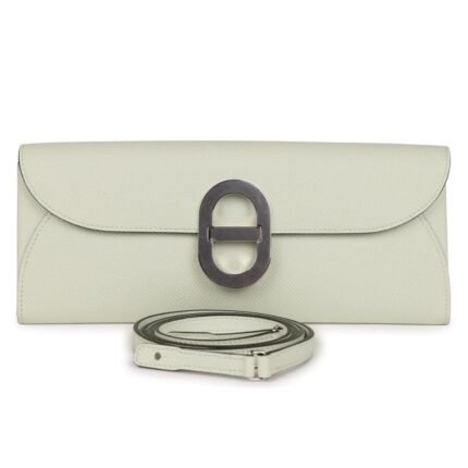 HERMÈS CHAINE D'ANCRE WALLET TO GO VERT FIZZ EPSOM PALLADIUM HARDWARE