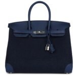 HERMÈS BIRKIN 35 BLEU NUIT FEUTRE WOOL AND BLEU DE MALTE SWIFT PALLADIUM HARDWARE
