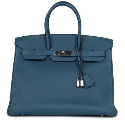 PRE-OWNED HERMÈS BIRKIN 35 COLVERT TOGO PALLADIUM HARDWARE