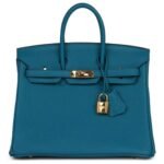 PRE-OWNED HERMÈS BIRKIN 25 COBALT TOGO GOLD HARDWARE