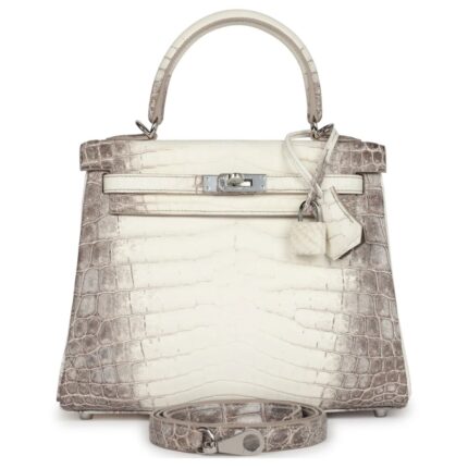 HERMÈS KELLY RETOURNE 25 HIMALAYA NILOTICUS CROCODILE PALLADIUM HARDWARE