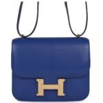 HERMÈS CONSTANCE 18 BLEU ROYAL CHEVRE GOLD HARDWARE