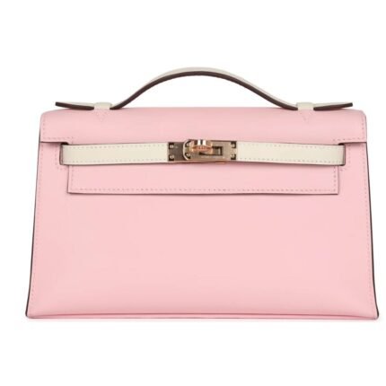 HERMÈS SPECIAL ORDER (HSS) KELLY POCHETTE ROSE SAKURA AND NATA SWIFT ROSE GOLD HARDWARE