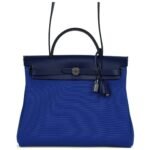 HERMÈS HERBAG ZIP PM 31 BLEU BILL TOILE MILITAIRE CANVAS AND BLEU SAPHIR VACHE HUNTER PALLADIUM HARDWARE