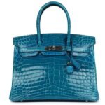 RMÈS BIRKIN 30 BPRE-OWNED HELEU IZMIR SHINY NILOTICUS CROCODILE PALLADIUM HARDWARE