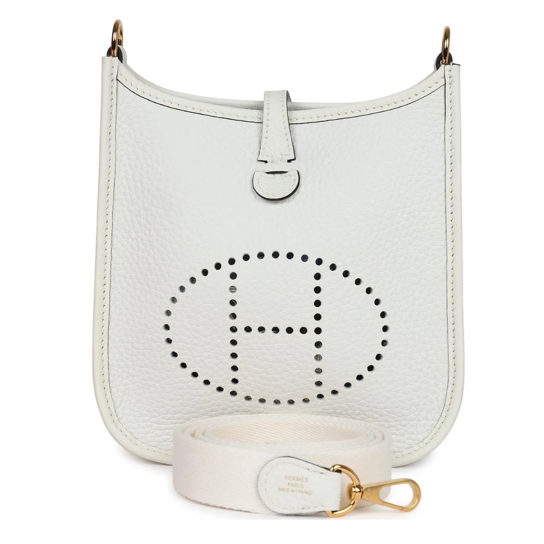 1 HERMÈS EVELYNE TPM NEW WHITE CLEMENCE GOLD HARDWARE