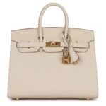 HERMÈS BIRKIN SELLIER 25 CRAIE EPSOM GOLD HARDWARE