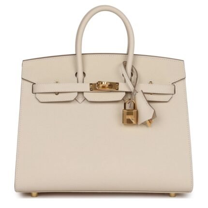 HERMÈS BIRKIN SELLIER 25 CRAIE EPSOM GOLD HARDWARE