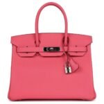 PRE-OWNED HERMÈS BIRKIN 30 ROSE AZALEE EPSOM PALLADIUM HARDWARE